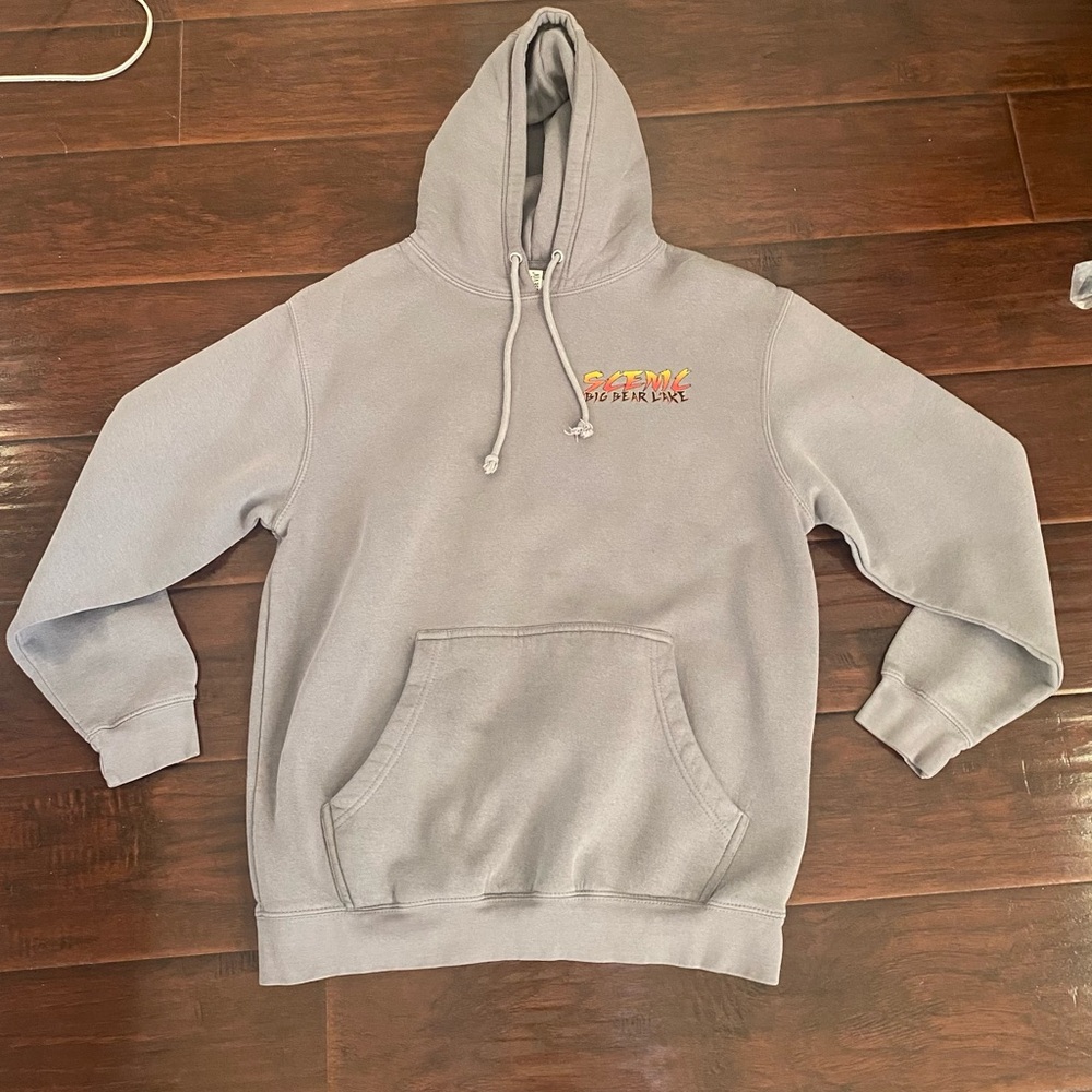 Gray Pullover Sweatshirt with Embroidered Logo